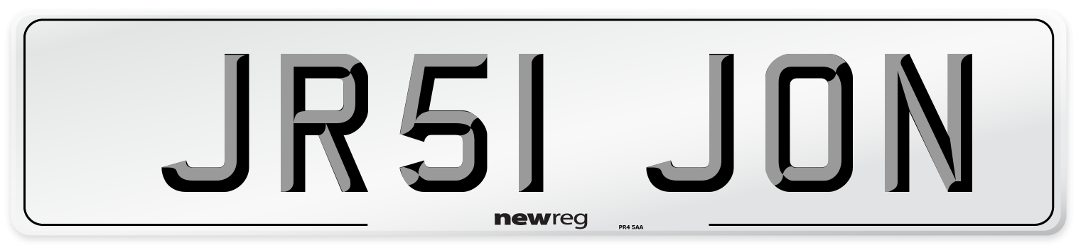 JR51 JON Number Plate from New Reg